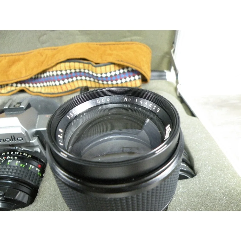 Minolta SRT 202 CLC 35mm Film Camera Kit w/ MC Rokkor-X 50mm, Vivitar, Braun